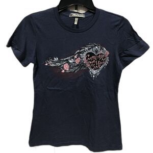 2016 Hot Leathers Gettysburg Bike Week T-Shirt Women Small Short Sleeve Navy New